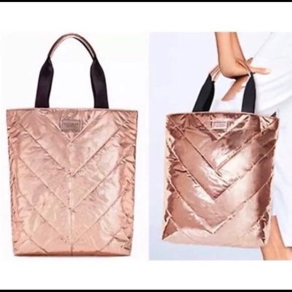 Victoria Secrets Limited Edition Gold Quilted tote - Picture 4 of 8